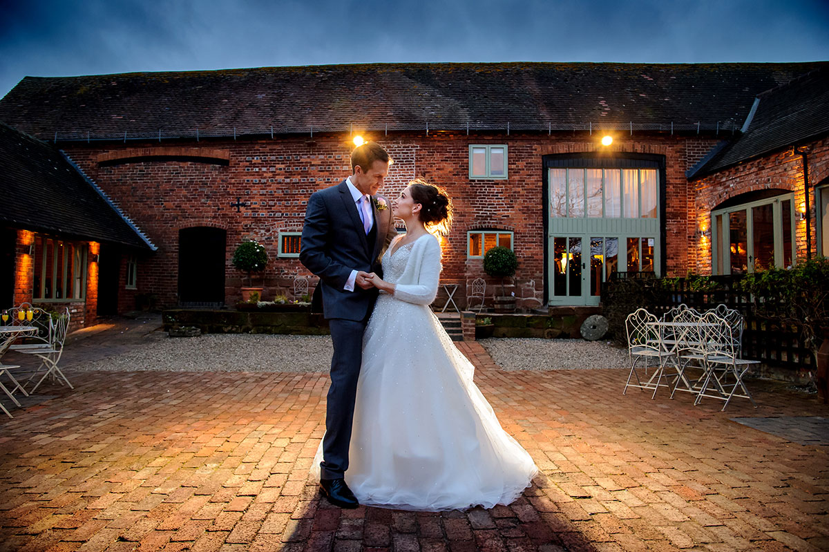 Bride & Groom wedding photography at The Curradine Barns