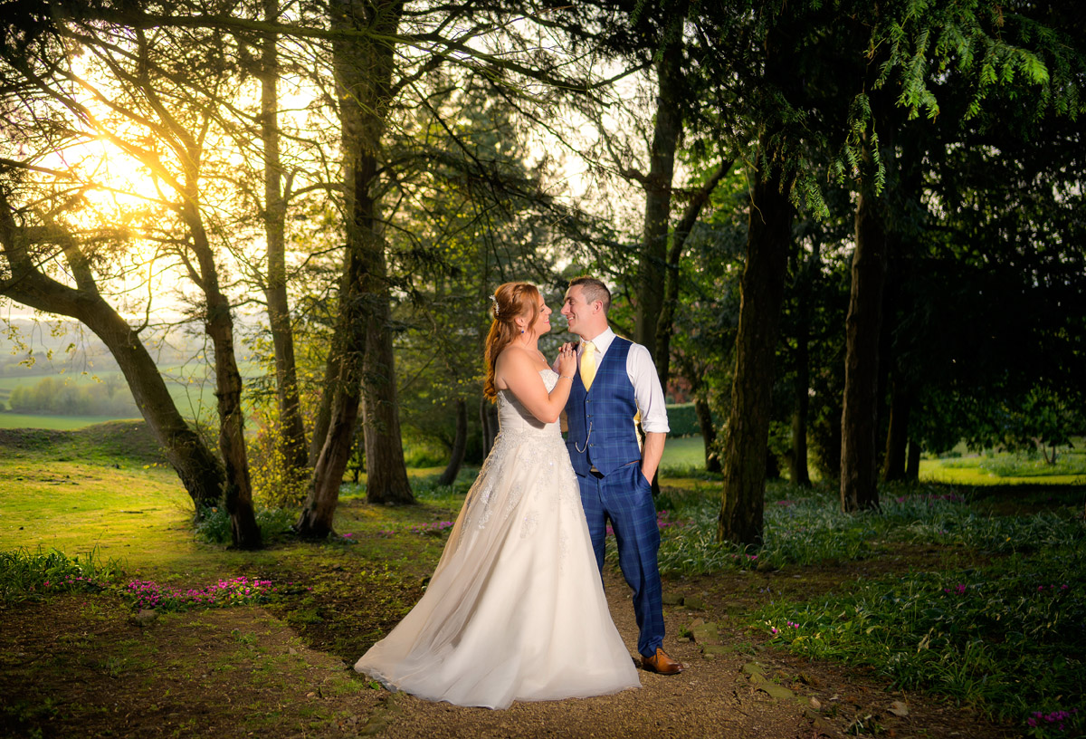 Bride & Groom sunset wedding photography at Old Down Manor