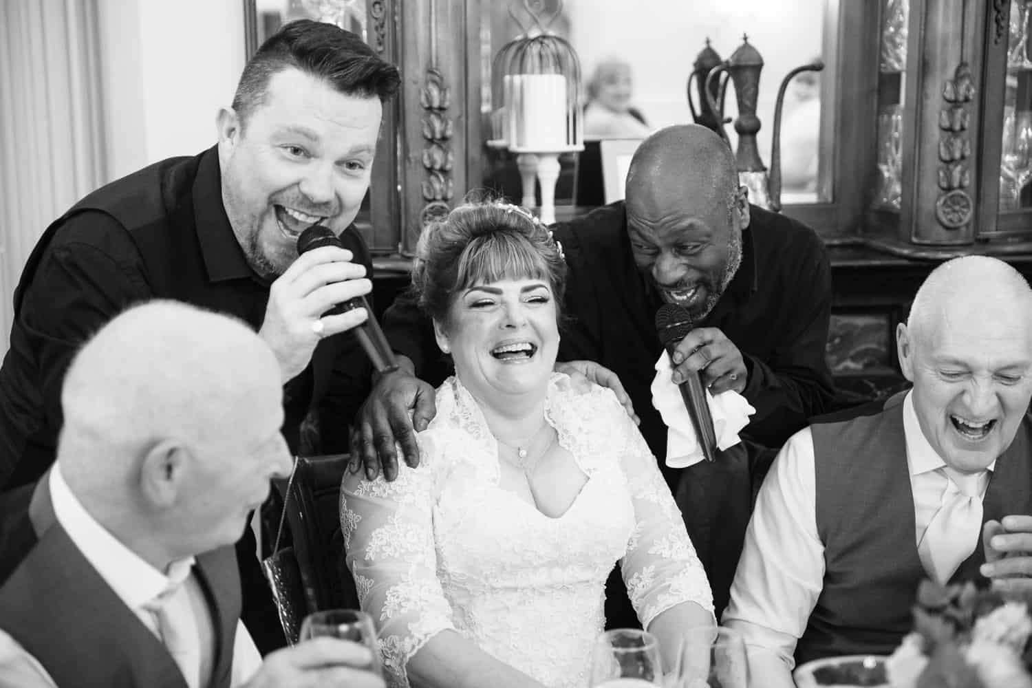 Wedding Photography Singing Waiters at Berwick Lodge