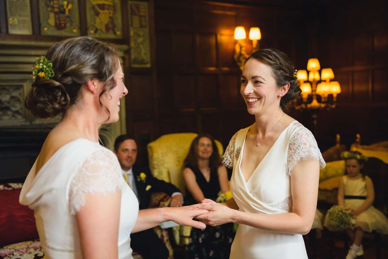 Same-sex Ceremony Wedding Photography at Thornbury Castle Venue