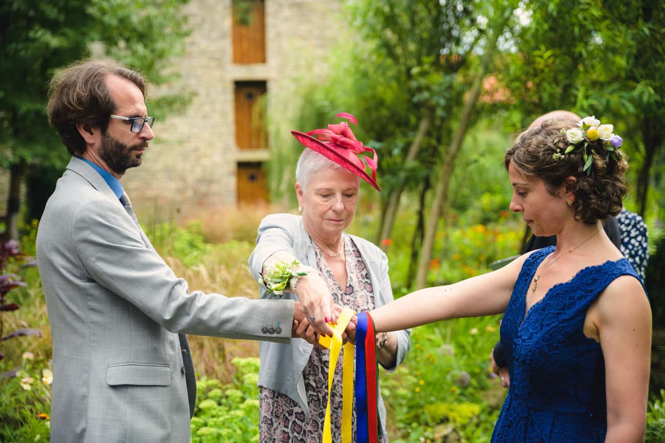 Handfasting ceremony at Radford Mill Farm