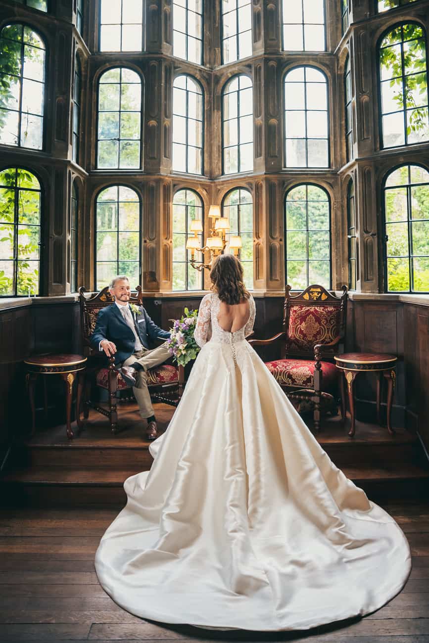 Bride & Groom wedding photography at Thornbury Castle