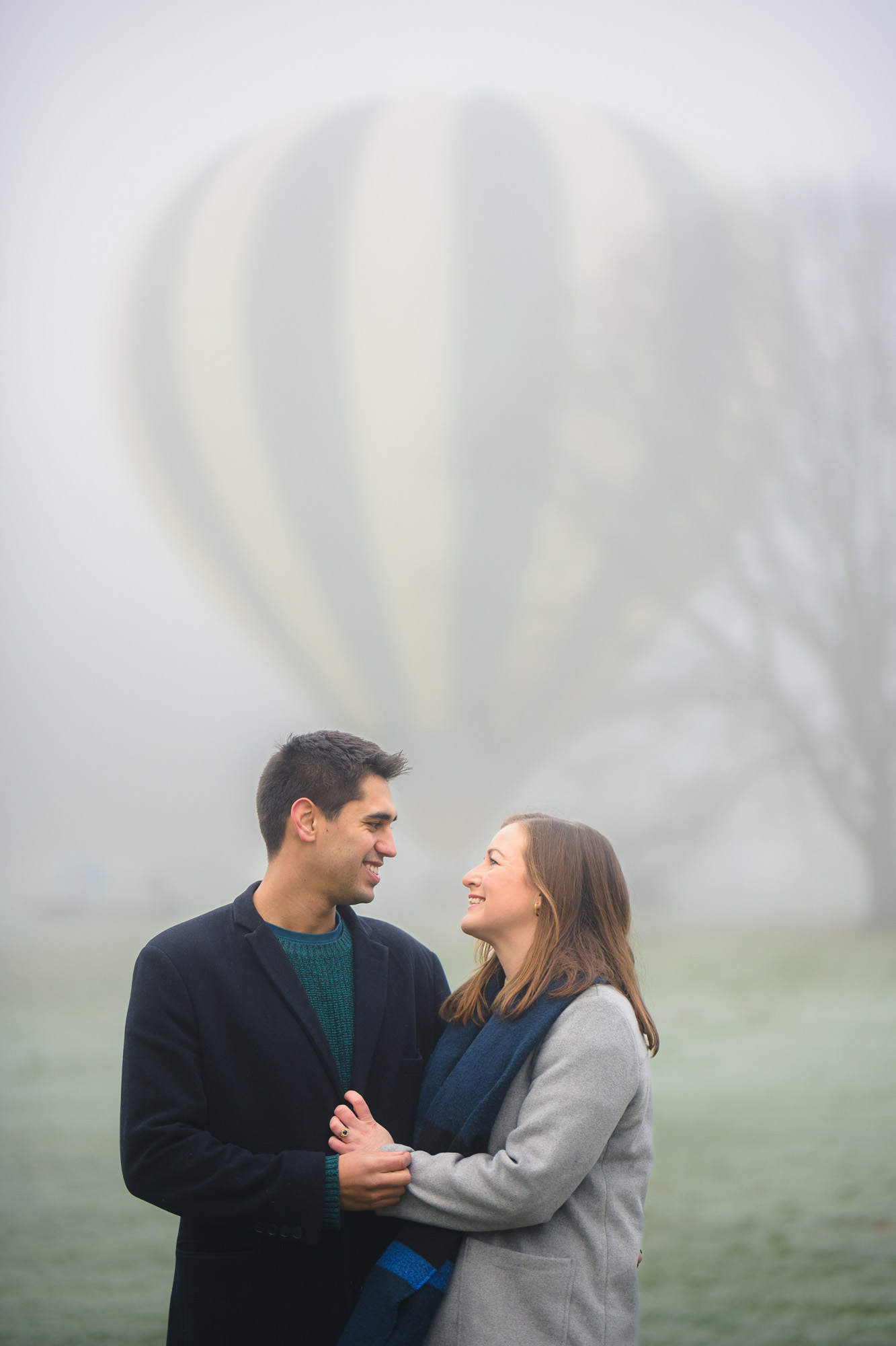 Engagement Photography Pre-Wedding Shoot Bristol with Hot Air Balloon