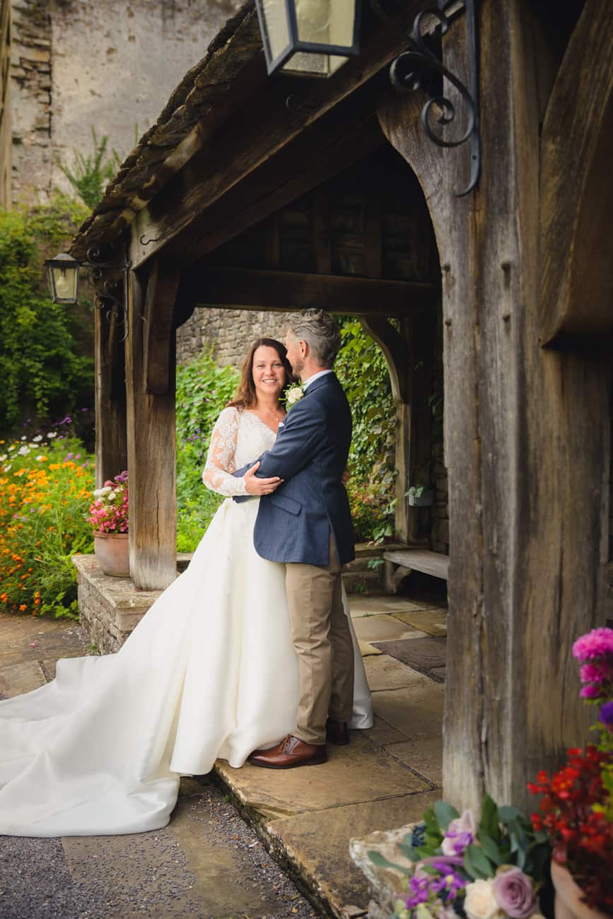 Bride and Groom wedding photography at Thornbury Castle