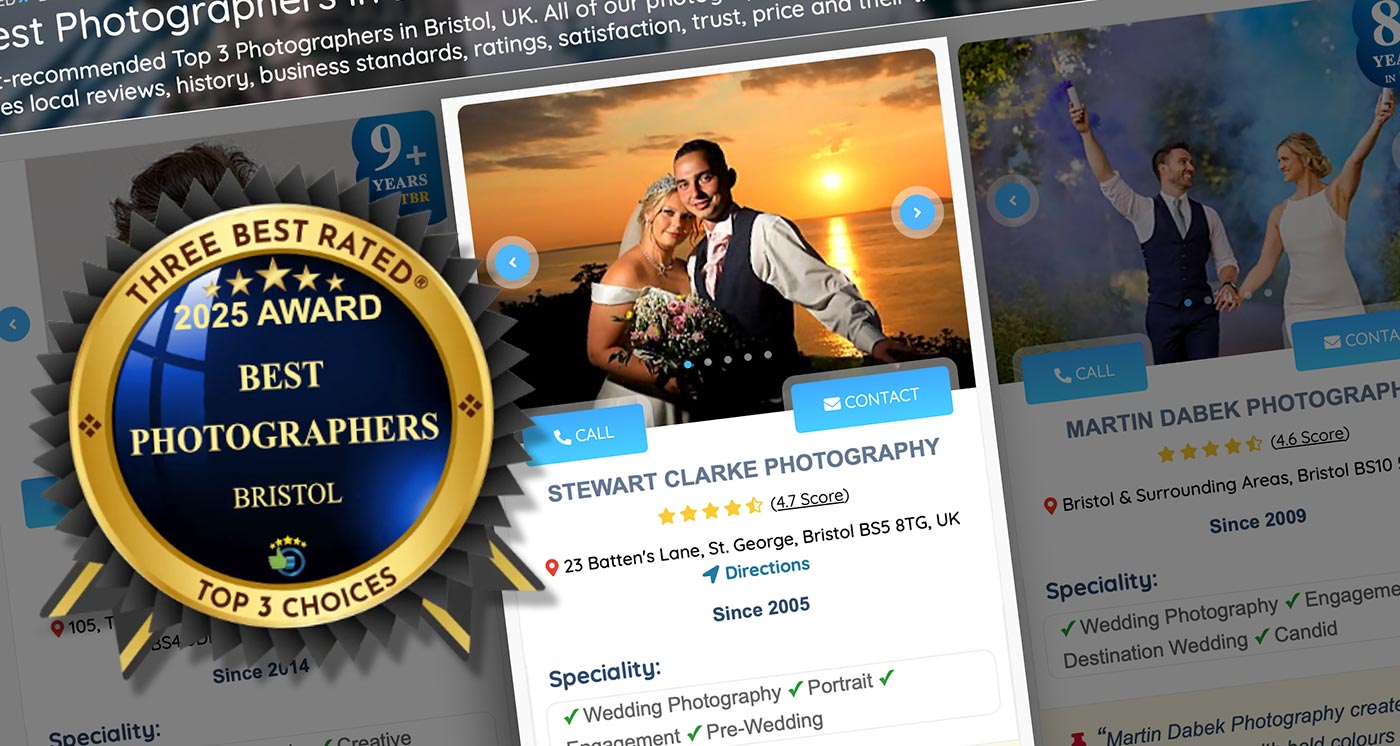 Featured image for “Awarded Top 3 Best Photographers Bristol 2025”