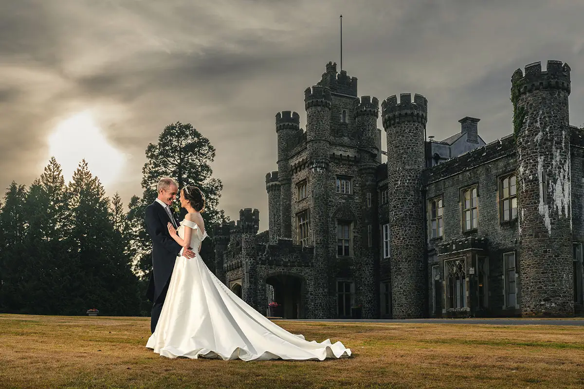 Wedding Photographer Bristol - The beautiful sunset at Hensol Castle